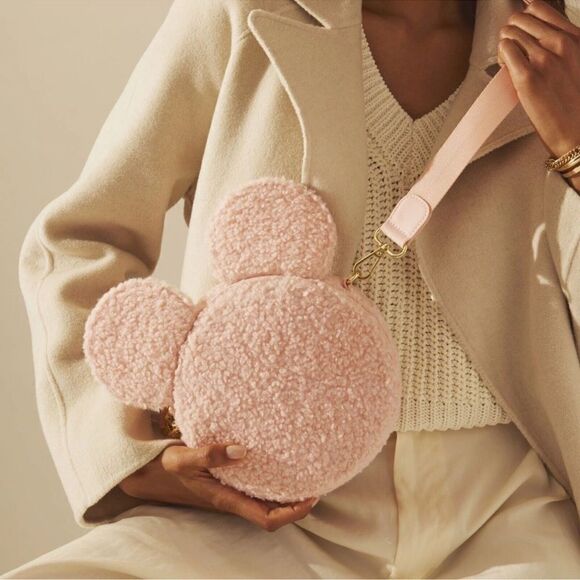 NWT Stoney Clover Lane Mickey Mouse Pink Crossbody Bag Sherpa Disney Retired - Picture 1 of 10